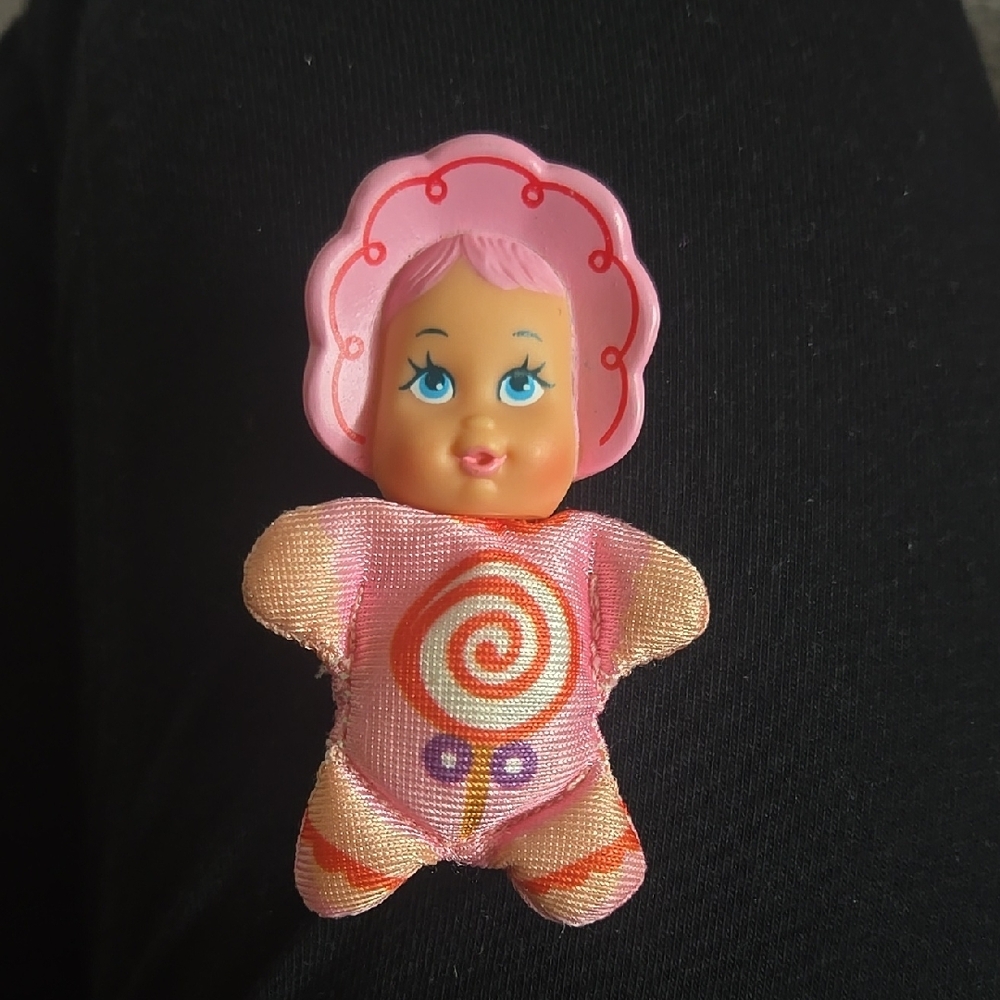 Pink and Orange Doll with Swirl Design